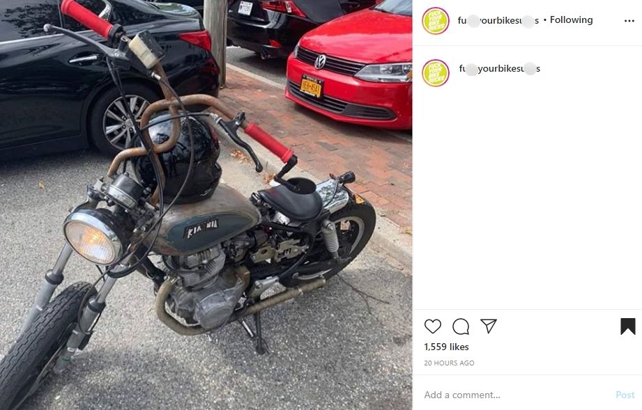 Motor berkemudi nyeleneh. (Instagram/@f**yourbikes**cks)