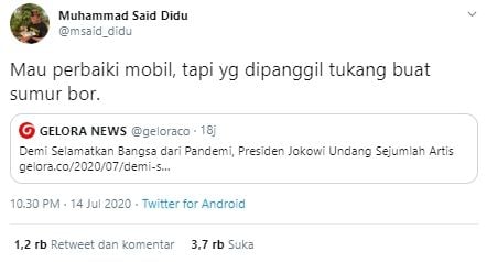 Said Didu sindir Jokowi (Twitter/@msaid_didu).