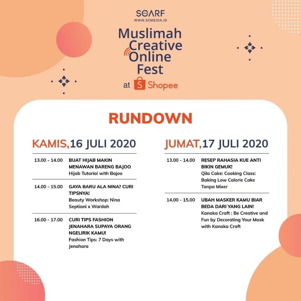 Rundown Muslimah Creative Online Fest 2020. (MCOF 2020)