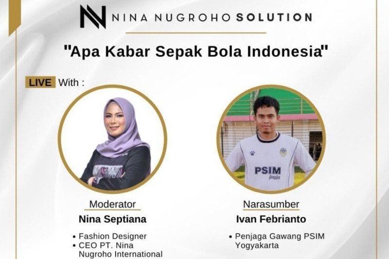 Bincang sepak bola dengan tema "Apa Kabar Sepak Bola Indonesia" dengan narasumber penjaga gawang PSIM Yogjakarta, Ivan Febrianto dan diprakarsai Nina Nugroho Solution, Rabu (15/7/2020). HO/Nina Nugroho Solution