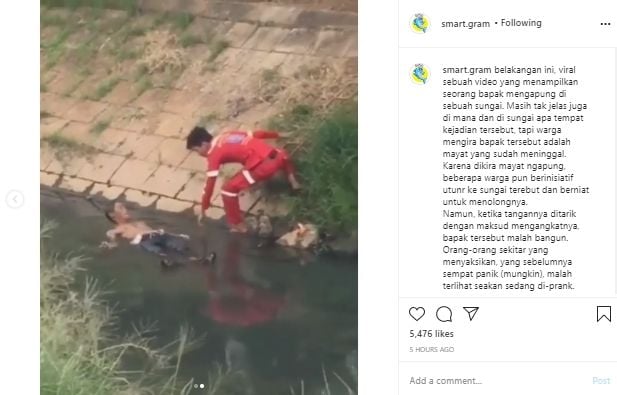 Dikira mayat ternyata lagi rebahan (Instagram).