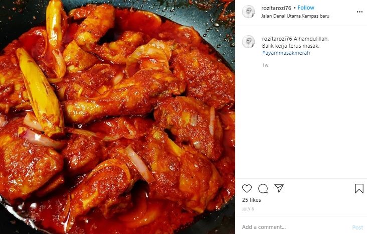 Pedasnya Mantap, Ini Resep Mudah Membuat Ayam Masak Merah khas Malaysia. (rozitarozi76)
