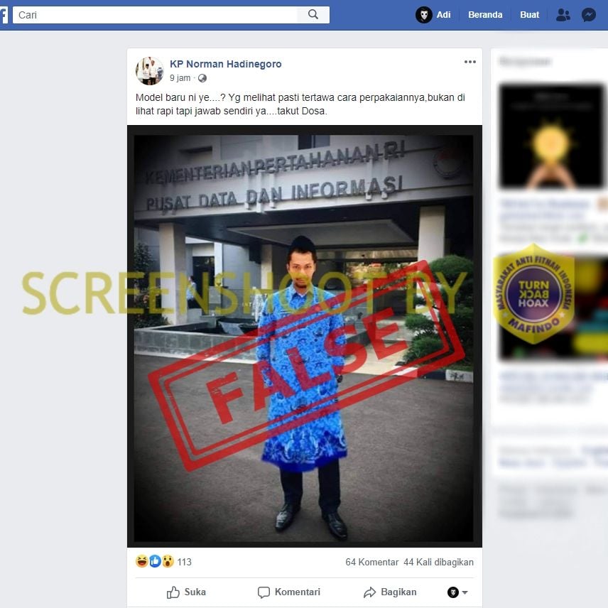 Seragam Korpri gamis model terbaru? (Turnbackhoax.id)