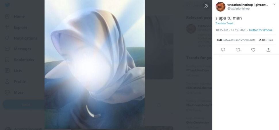 Ulasan Beli Kerudung Bikin Wajah Glowing (twitter.com/txtdarionlshop)