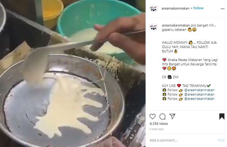 Canggih, Saktinya Pedagang Kue Cubit Bentuk Hewan Tanpa Pakai Cetakan. (Instagram/@areamakanmakan)