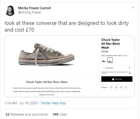 Converse Chuck Taylor All Star Basic Wash. (Twitter)