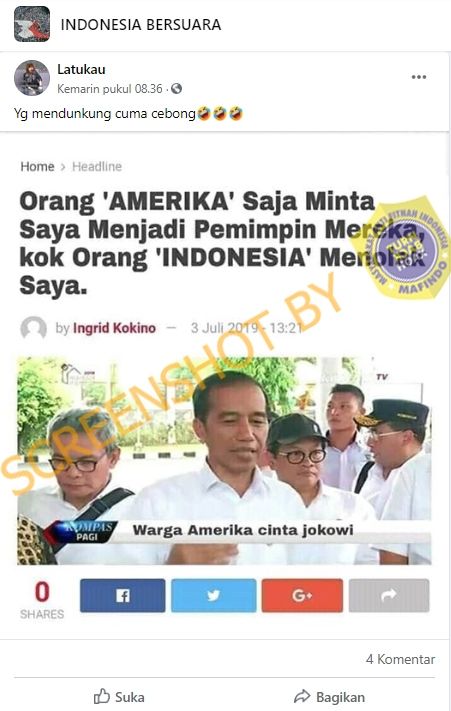 Fakta warga AS ingin Jokowi jadi pemimpin mereka (Turnbackhoax.id)