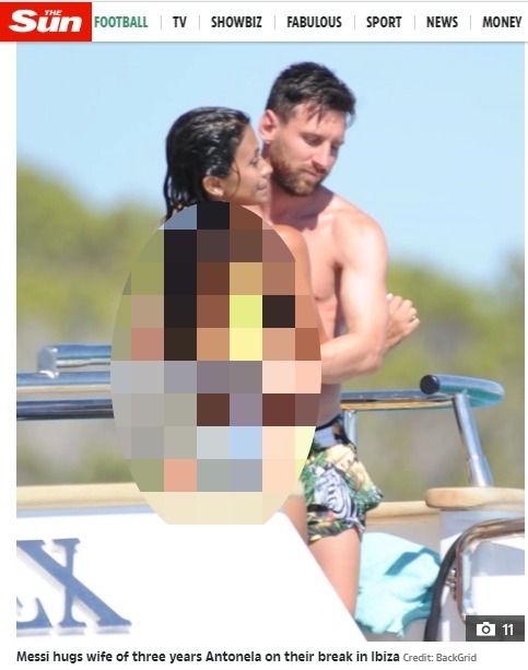 Lionel Messi dan Antonella Roccuzzo. (The Sun).