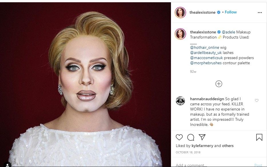 Make up mirip Adele. (Dok:thealexisstone)