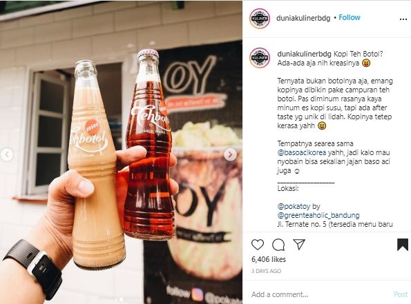 Beredar Foto Minuman Kopi Teh Botol, Warganet Penasaran Seperti Apa Rasanya. (Instagram/@duniakulinerbdg)