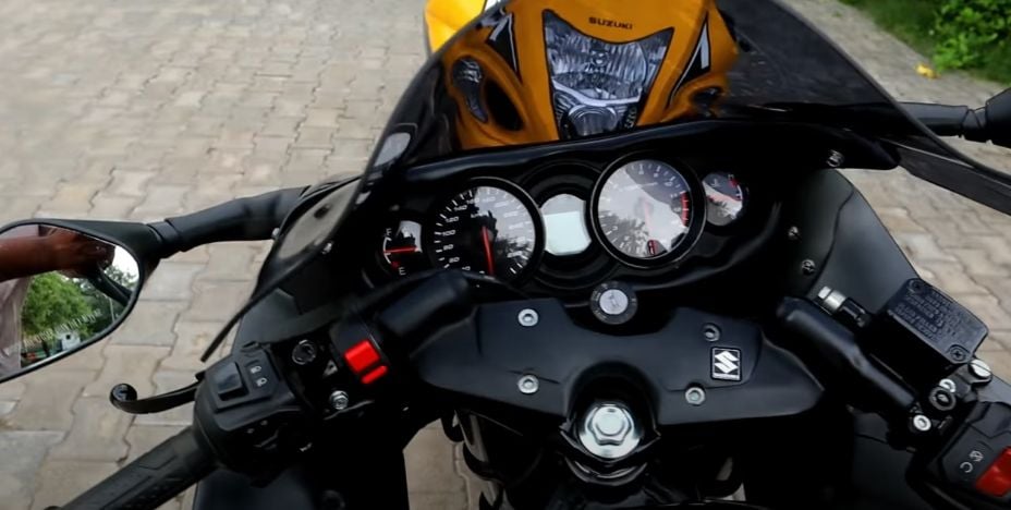 Area kemudi Suzuki Hayabusa jadi-jadian. (Youtube/Vampvideo)