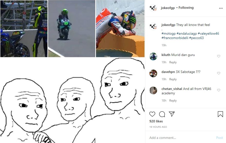 4 meme kocak MotoGP Andalusia. (Instagram)