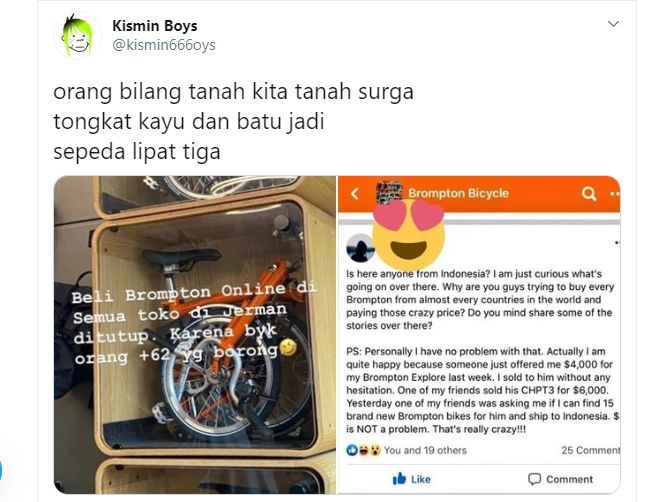 Orang Indonesia Borong Brompton  hingga Toko Dikabarkan 