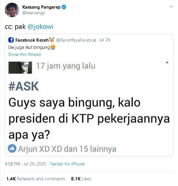 Cuitan Kaesang - (Twitter/@kaesangp)
