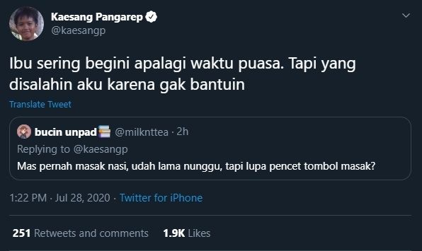 Kaesang 'bongkar' rahasia keluarga Jokowi. (twitter.com/kaesangp)