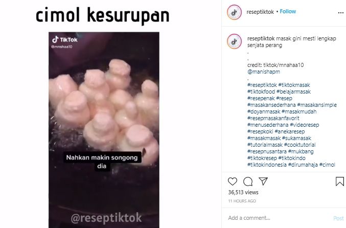  Awalnya Berbentuk Bulat, Wujud Cimol Kesurupan Ini Endingnya Bikin Ngakak. (Instagram/@reseptiktok)