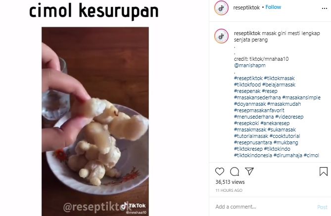  Awalnya Berbentuk Bulat, Wujud Cimol Kesurupan Ini Endingnya Bikin Ngakak. (Instagram/@reseptiktok)