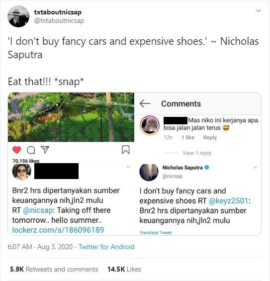 Rahasia Gaya Hidup Nicholas Saputra (twitter.com/txtaboutnicsap)