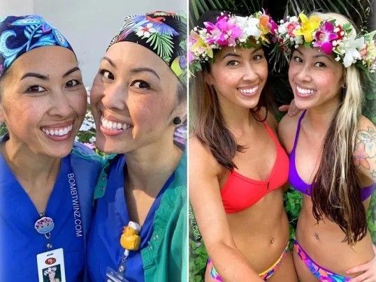 Petugas Medis Unggah Foto Pakai Bikini di Media Sosial. (Instagram/@Bombtwinz)