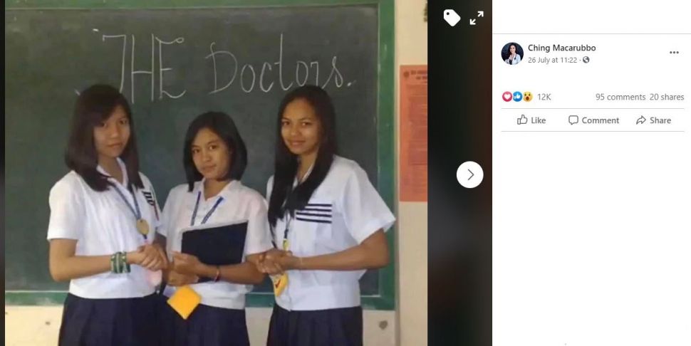 Viral 3 Sahabat Lulus Sekolah Kedokteran Bersama (facebook.com/Ching Maccarubo)