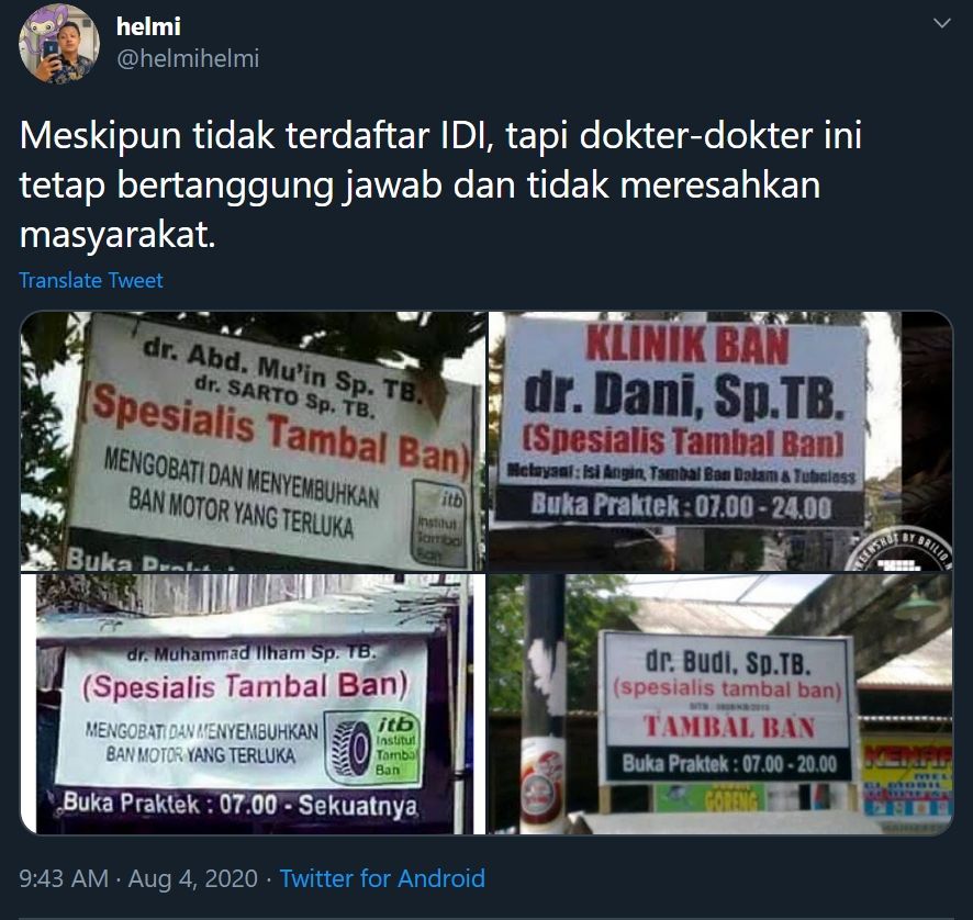 Deretan potret orang yang mengaku dokter. (Twitter)