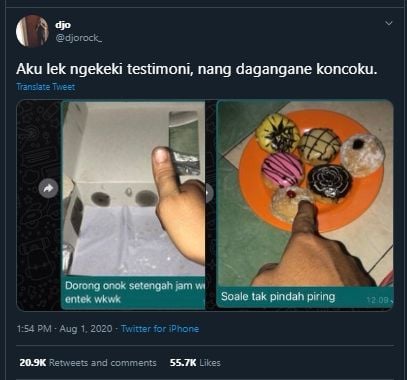 Ngaku Makan Donat Satu Dus dengan Cepat, Kisah Pria Ini Endingnya Bikin Kesel. (Twitter/@djorock_)