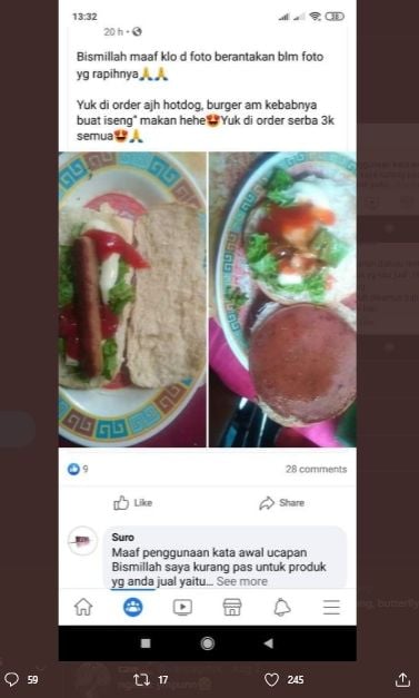 Bikin Geregetan, Orang Ini Ngotot Buat Cocokologi Ngawur Soal Hot Dog Haram. (Twitter/RecehNyaFacebook)