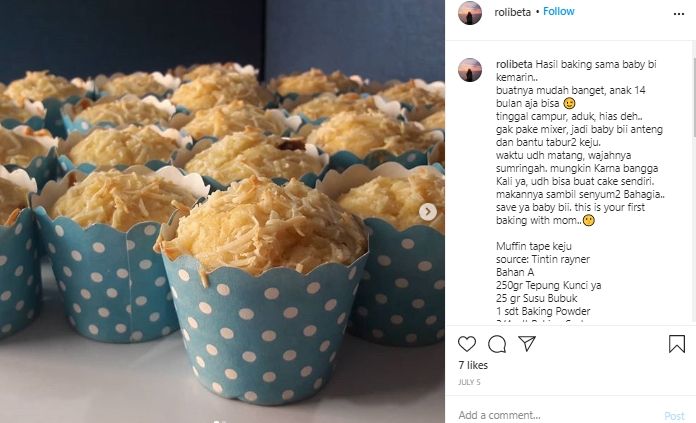 Mudah Bukan? Ini Resep Legendaris Muffin Tape ala Sisca Soewitomo. (Instagram/@rolibeta)