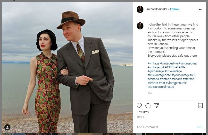 Pasangan Jatuh Cinta karena Gaya Vintage (instagram.com/richardherfeld)