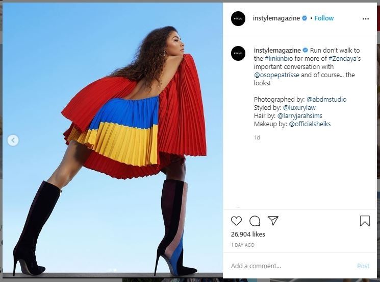 Zendaya Jadi Cover Majalah InStyle (instagram.com/instylemagazine)