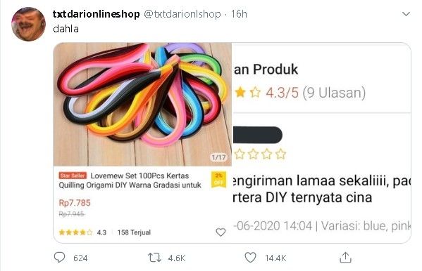 Review barnag olshop - (Twitter/@txtdarionlshop)