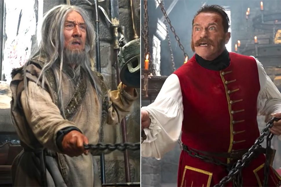 Jackie Chan dan Arnold Schwarzenegger di film The Iron Mask