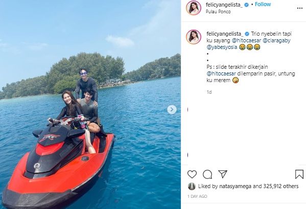 Seru! Ini 5 Potret Liburan Caesar Hito dan Feicya Angelista di Pulau Ponco. (Instagram/@felicyangelista)