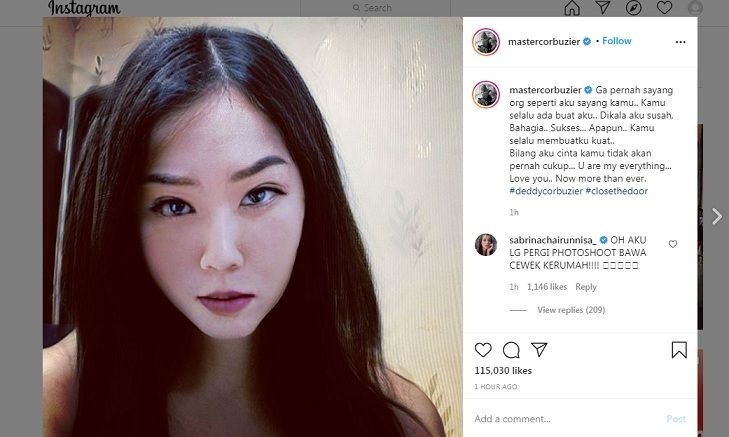 Unggahan Deddy Corbuzier [Instagram]