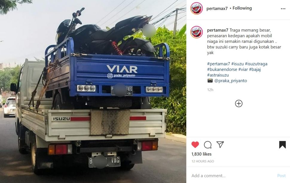 Muatan mobil pick up yang bikin salah fokus. (Instagram)