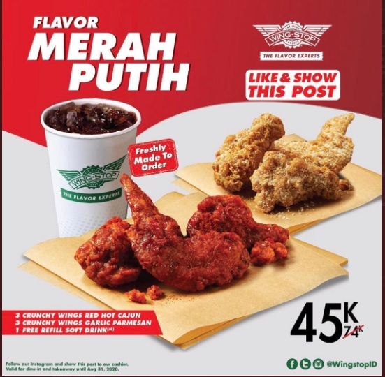 Jelang HUT RI Ke-75, Catat Promo 17 Agustus 2020 di Gerai Makanan Ini. (Twitter/@txtfrombrand)