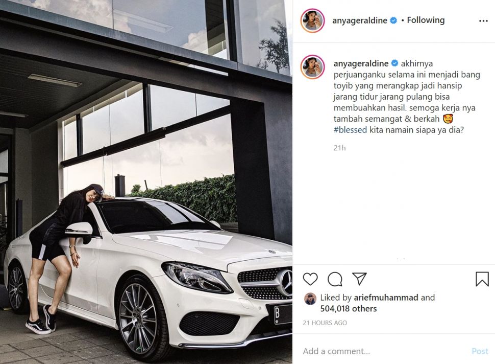 Mobil Mercy Anya Geraldine. (Instagram)
