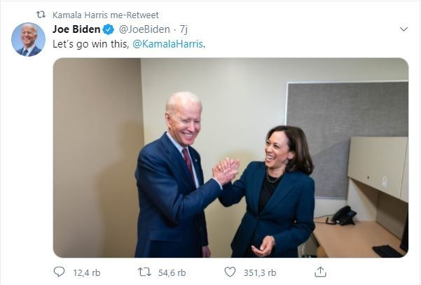 Joe Biden dan Kamala Harris. (Twitter/KamalaHarris)