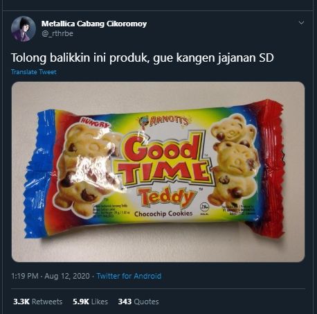 Kangen Jajanan Jadul, Warganet Minta Biskuit Cokelat Ini Kembali Diproduksi. (Twitter/@_rthbhe)