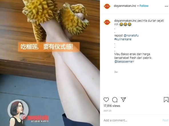 Kreatifnya Kebangetan, Wanita Ini Sulap Kulit Durian Jadi Aksesoris. (Instagram/@doyanmakan.inc)