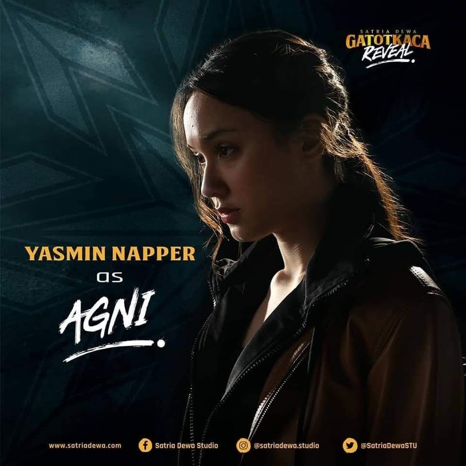 Yasmin Napper memerankan Agni dalam film Satria Dewa Gatotkaca.