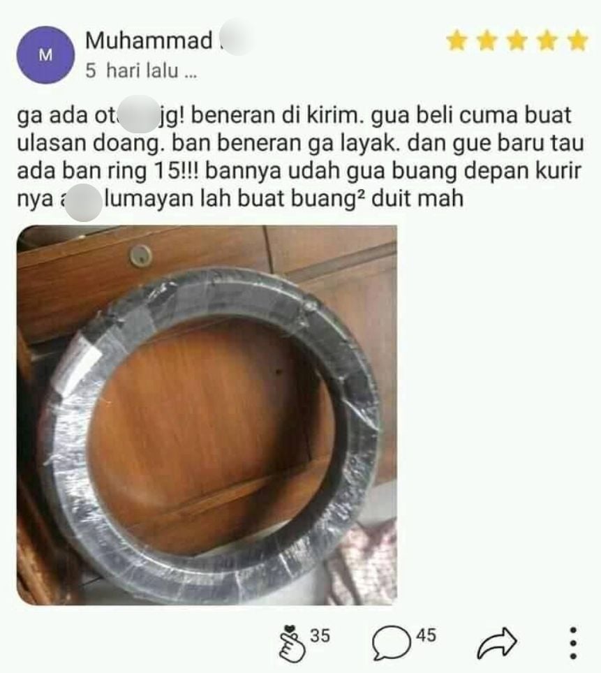 Ban motor dijual dengan harga ekstra miring. (Facebook)