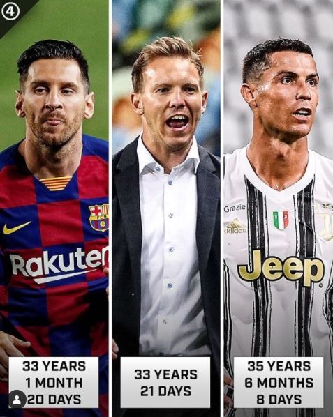 Julian Nagelsmann lebih muda dari Lionel Messi dan Cristiano Ronaldo. (Instagram/433)