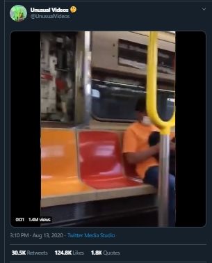 Kasihan tapi Ngakak, Orang Ini Tak Sengaja Terbentur Papan di Kereta. (Twitter/@unusualvideo)