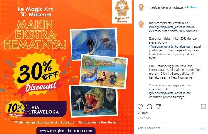 Promo 17 Agustus Magic Art Museum Kota Tua Jakarta. (Instagram/@magicartjakarta_kotatua)