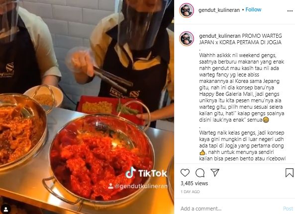  Kekinian  Banget Ada Warteg Makanan  Jepang dan Korea di 