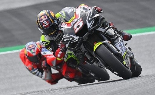 Rider Johann Zarco MotoGP melaju di sirkuit Red Bull Ring, Spielberg, Austria. JOE KLAMAR / AFP