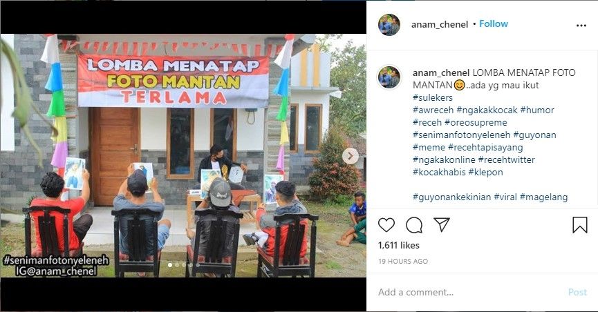 Lomba menatap foto mantan terlama (Instagram/anam_chenel)