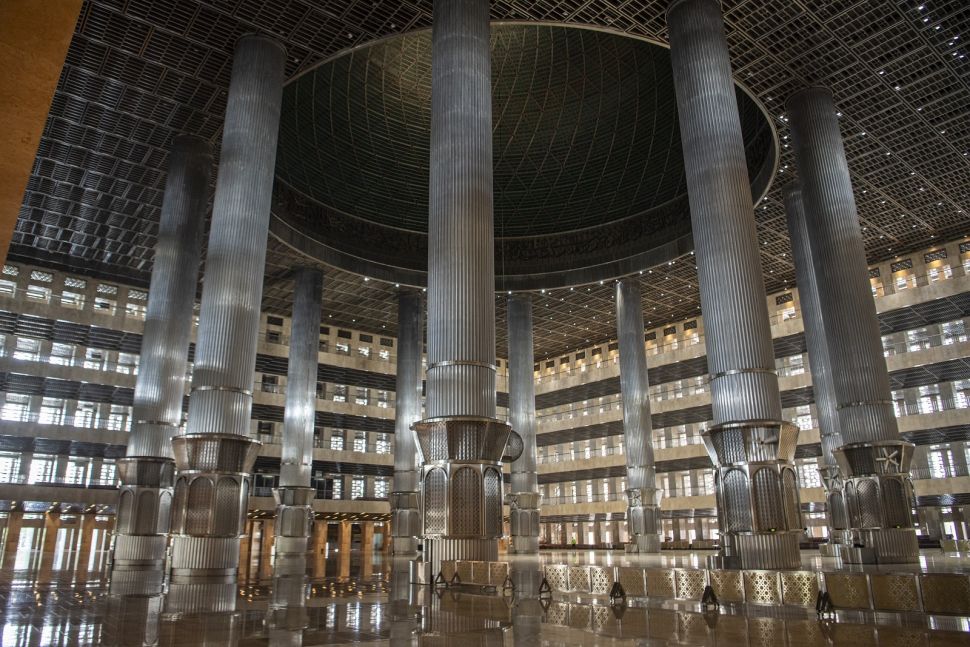 Suasana Masjid Istiqlal Jakarta, Senin (17/8/2020). Renovasi Masjid Istiqlal telah rampung 100 persen. [Antara/Nova Wahyudi]