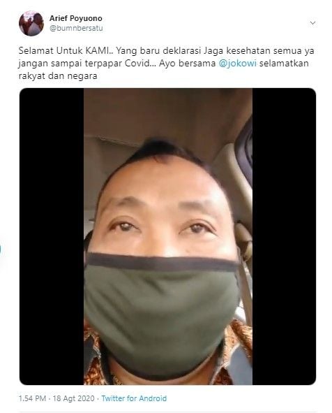 Arief Poyuono sindir deklarasi KAMI (Twitter/bumnbersatu)